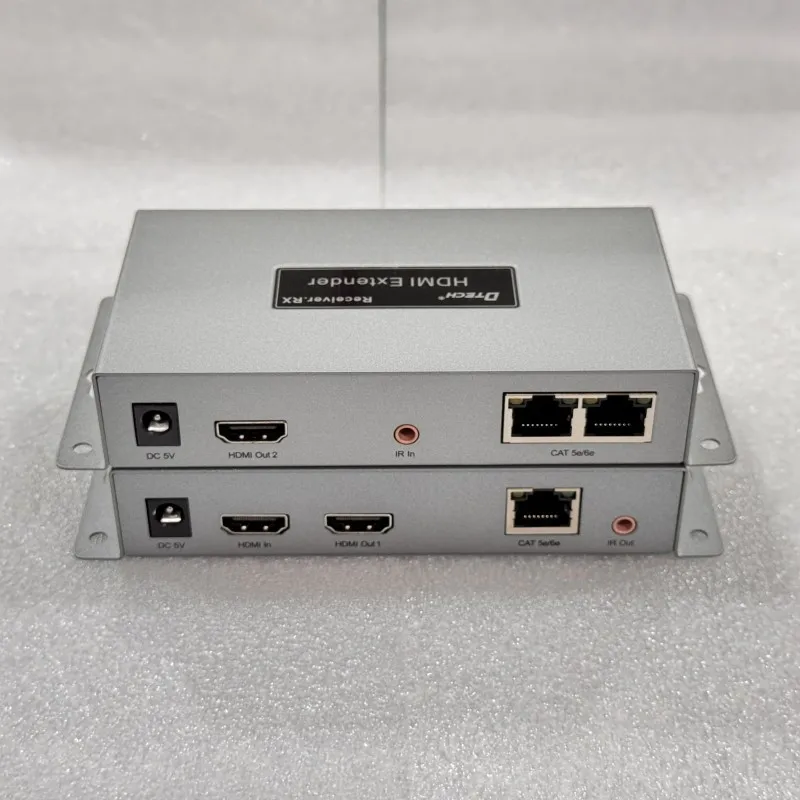 1080P 60Hz 150M HDMI Ethernet Extender Over IP DT-7058(QCW) Video Transmitter and Receiver Kit for Laptop PC to TV