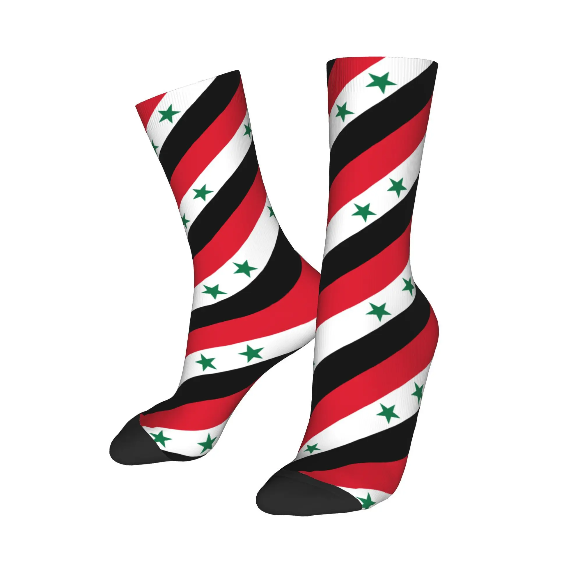 

Custom Syria Flag Classical Dress Socks Mens Womens Warm Fashion Crew Socks
