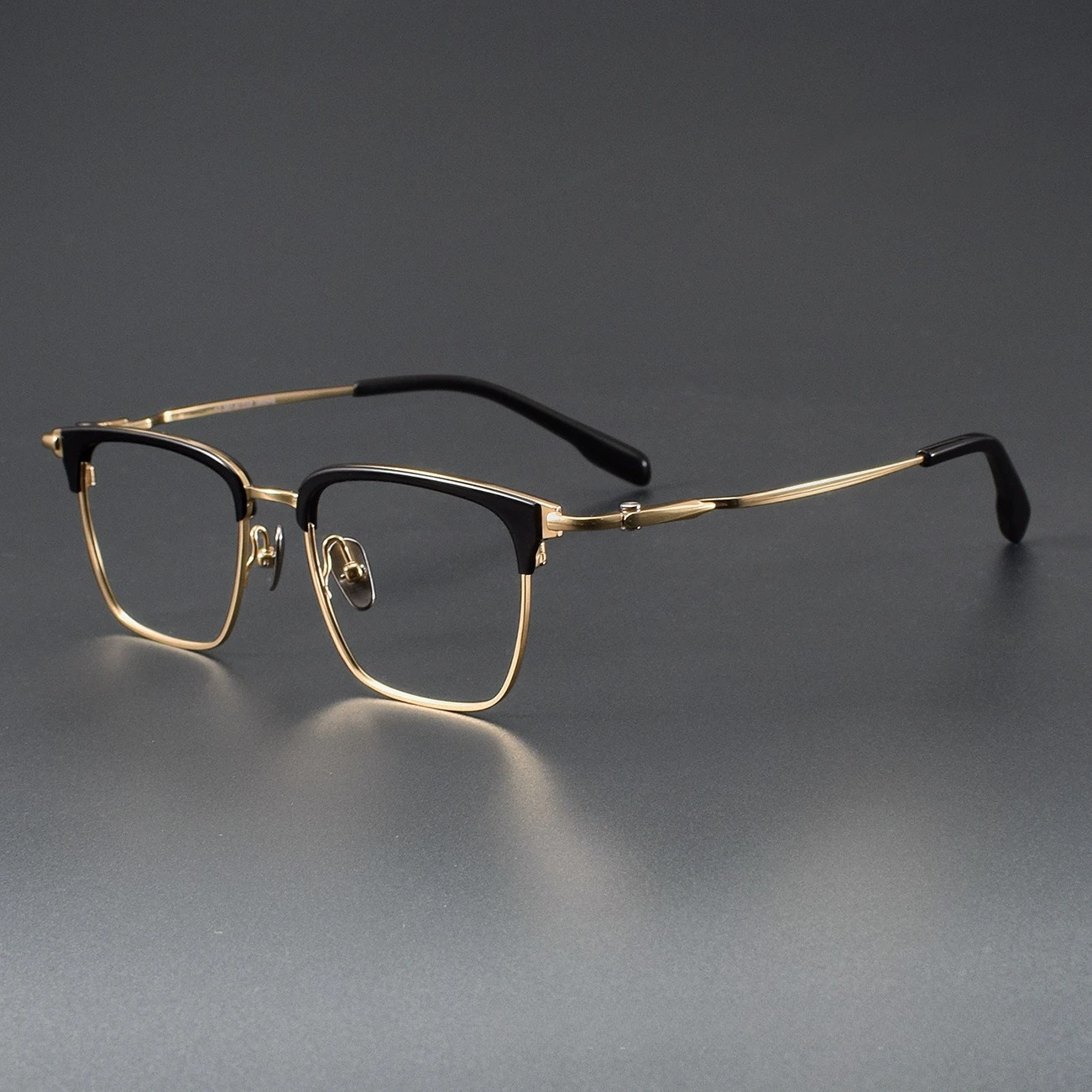 Popular Design Half Frame Handmade Sqaure Alloy glasses frame men women optical Myopia Presbyopia Lenses attachment eyewear