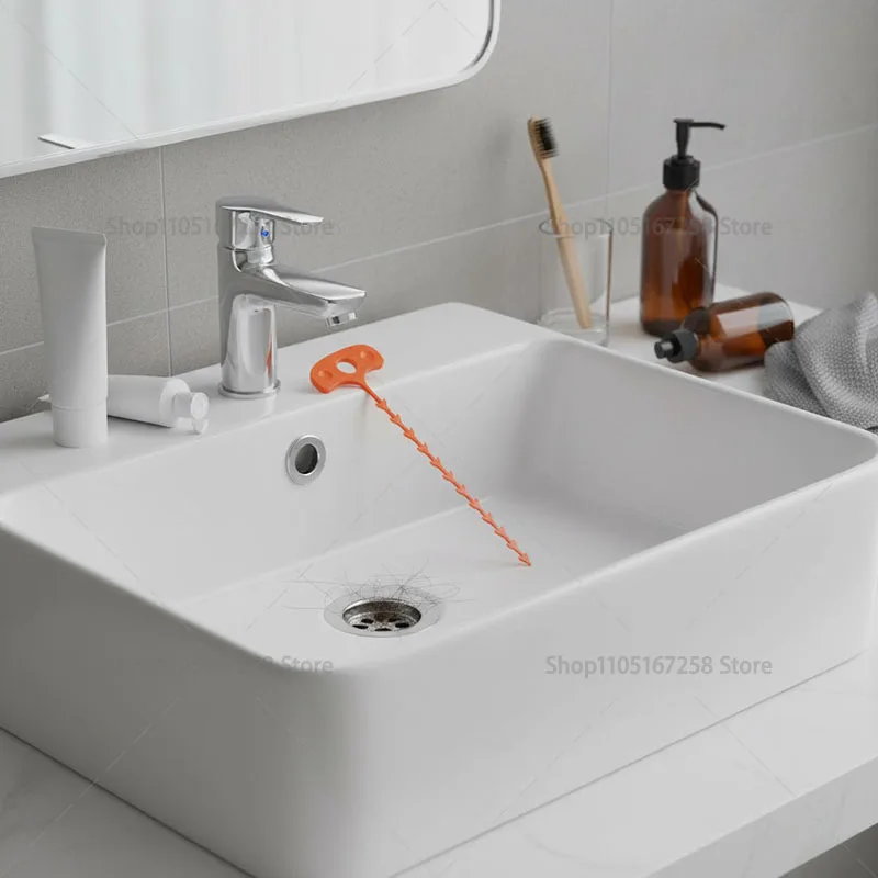 أداة ثعبان الشعر المطبوعة ثلاثية الأبعاد القابلة لإعادة الاستخدام لمجموعة تنظيف أنابيب الصرف الصحي لحوض الاستحمام، أداة تنظيف المنزل لمنع انسدادها