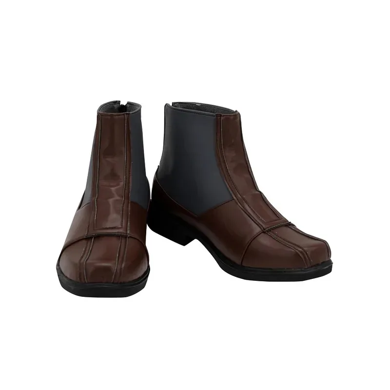 Sepatu Cosplay Sepatu Bot Kulit PU Properti Cosplay Halloween untuk Pria Dewasa