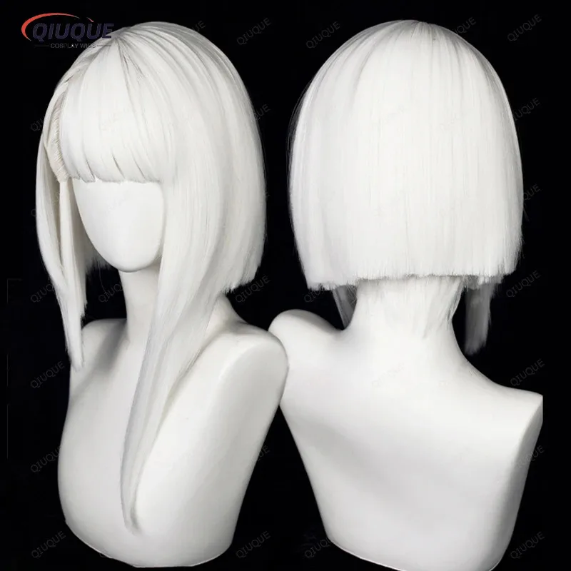 LQAnime ルーシーコスプレウィッグショートマルチカラーグラデーション耐熱人工毛ハロウィンパーティーウィッグ + 無料ウィッグキャップ