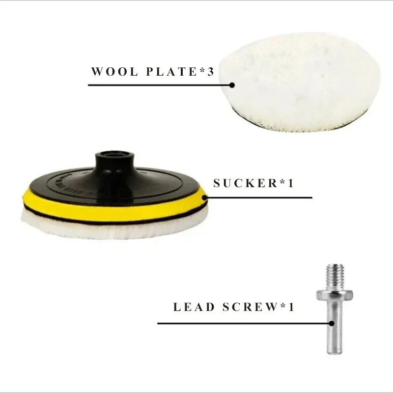 3Inch Polishing Kit Polishing Pad Car Waxing Sponge Disk Wool Wheel for Auto Body Beauty Polisher Washing Car Gadget Universal
