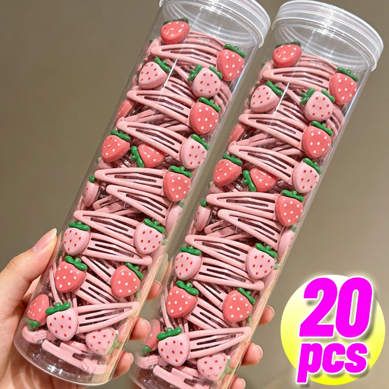 

Cute Strawberry BB Snap Clip Lovely Pink Hair Clip Bangs Hairpins Y2K Sweet Girls Hairs Korean New Headwear Gifts Accessories