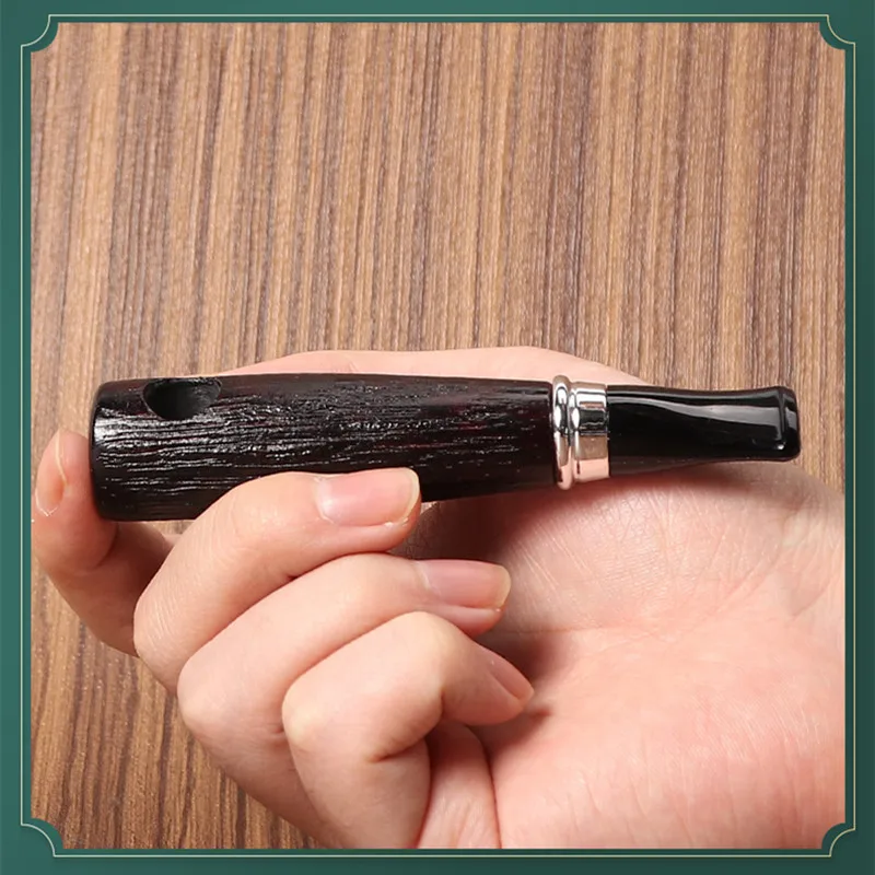 1piece tobacco pipe portable DIY 9mm flue Straight handle solid wood pipe cigar accessory smoking gift