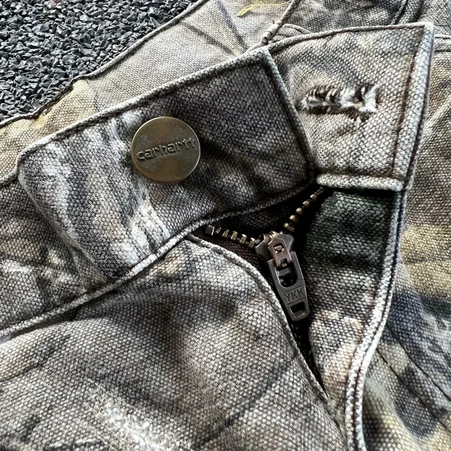 Men's branch camouflage summer new 2024 jeans American style old washed wide leg retro loose fashion trend street straight jeans