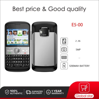 Oryginalny odblokowany E5-00 E5 5MP Bluetooth WIFI telefon rosyjski arabski hebrajski klawiatura wykonana w finlandii darmowa wysyłka