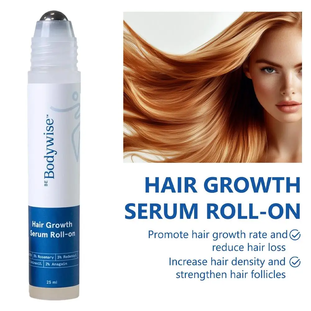 

25ml Rosemary Hair Serum Roll-on Ball Rosemary Hair Care Essence Nourishing Anti-Frizz Hair Serum Long-lasting Scalp Treatment
