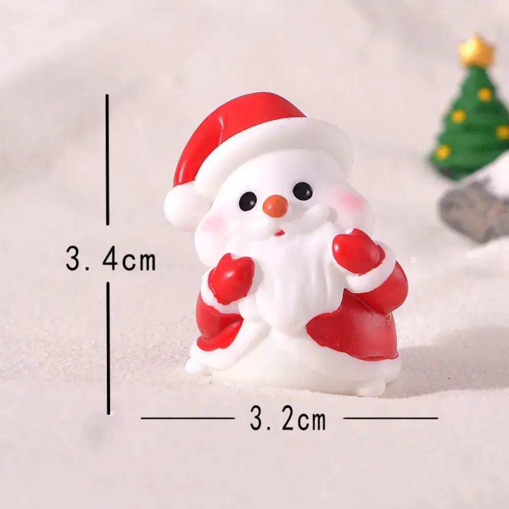 Kerst Miniatuur Beeldjes Santa Claus Slee Rendieren Cadeau Sneeuwpop Handgemaakte Sprookjesachtige Tuin Decor Sneeuw Landschap Model