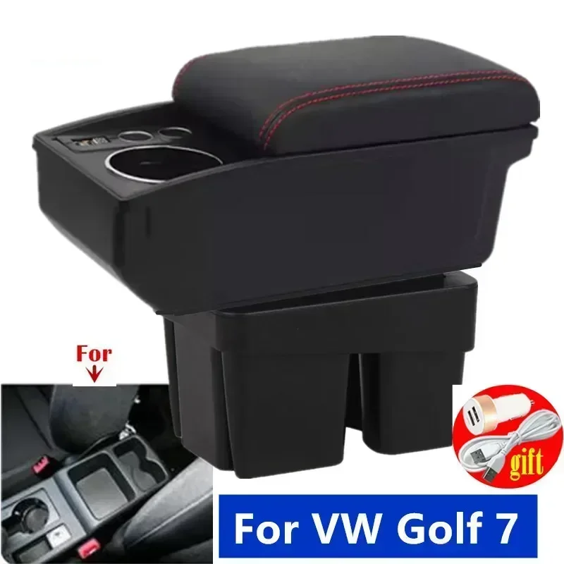 

Car Accessories For Volkswagen Golf 7 Armrest box For VW Golf 7 Mk7 Car Armrest box Storage box cup holder Retrofit 2014 -2019