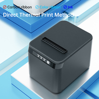80mm Receipt Printer ESC/POS Thermal Printer Desktop Direct Print USB+LAN Connection High Efficiency with Auto Cutter Large Pape