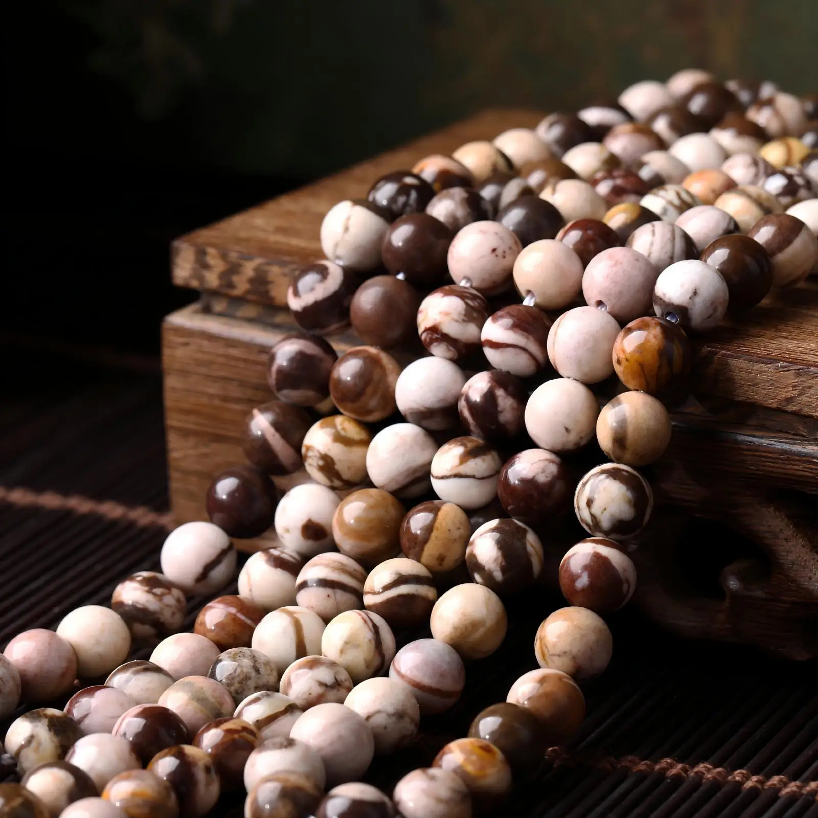 1 Strand Natural Stone Australian Zebra Jasper Beads Round Loose Bead for Jewelry Making DIY Bracelet Necklace Accessories 15