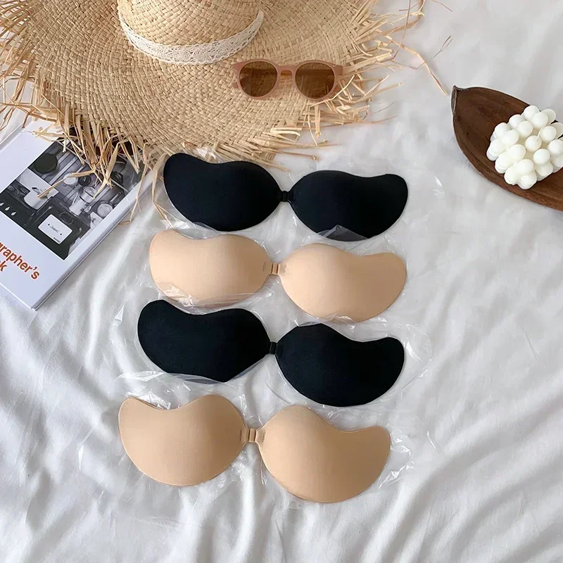 2024 Mango Shape Silicone Chest Stickers Lift Up Nude Bra Self Adhesive Strapless Breast Petals Invisible Cover Pad underwear