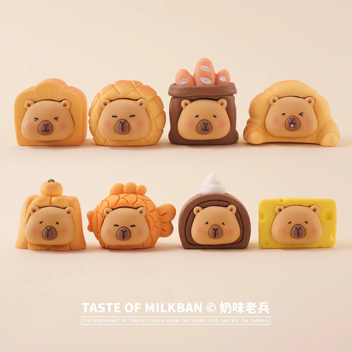 Capybara – Mini modèle Original de la série alimentaire, modèle de pain mignon, ornement de bureau, cadeau d'anniversaire et de noël pour enfants, 2025
