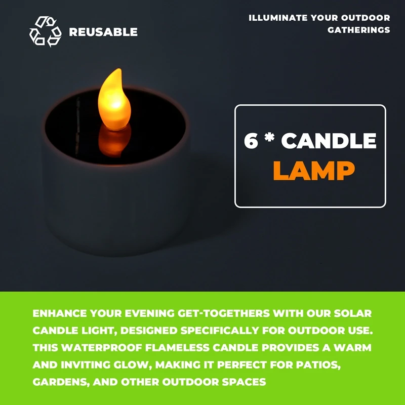 Vela solar impermeable sin llama luz al aire libre Get-Together vela vela luz decorativa