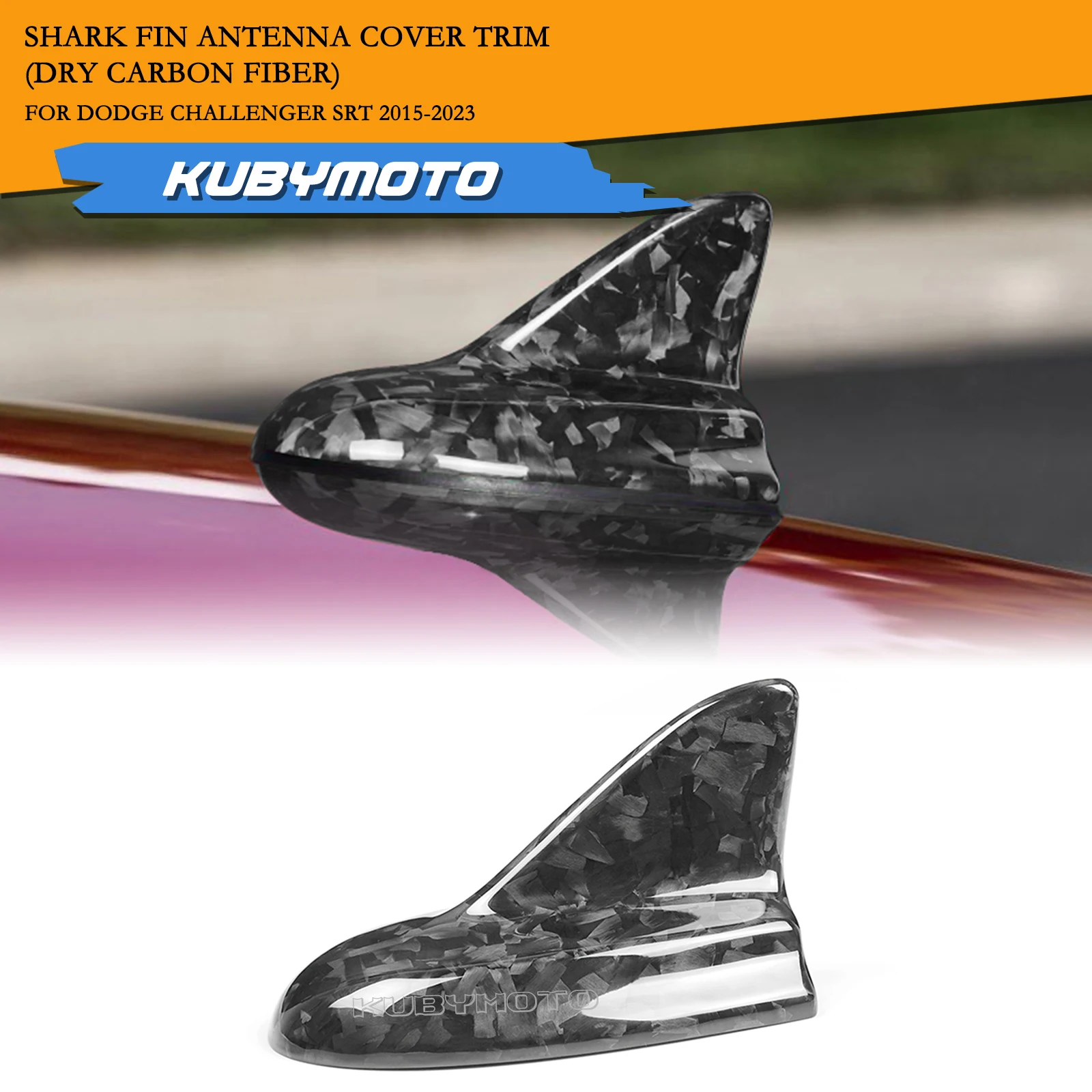 

Forged Carbon Fiber Shark Fin Roof Antenna Cover Cap For 2015-2023 Dodge Challenger SRT