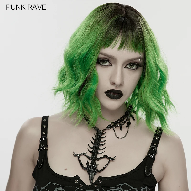 

Женское ожерелье PUNK RAVE в стиле панк с 3D-принтом в виде драконьих костей, гибкие темные цепочки с крестами, персонализированные аксессуары