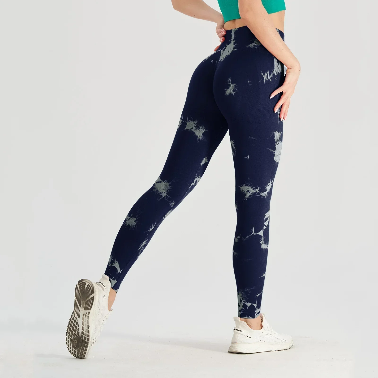 

Sexy Women Gym Yoga Leggings High Waist Push Up Leggins Tie-dye Seamless Fitness Workout Leggins Sports Tights Running Pants
