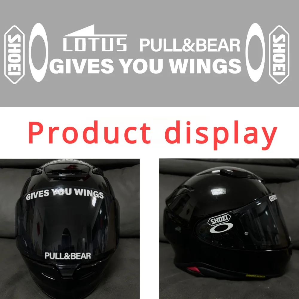 GIBT YOU WINGS Motorradhelm-Visierlinsenaufkleber, wasserdichte Rennsponsor-Aufkleber für Arai Shoei AGV HJC Bell Shark LS2