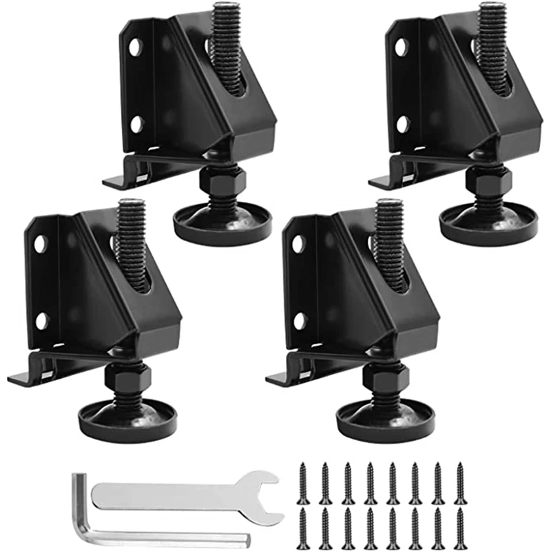 Heavy Duty Adjustable Furniture With Mounting Screws, Wrench, Adjustable Height For Table And Workbenches Four Pack