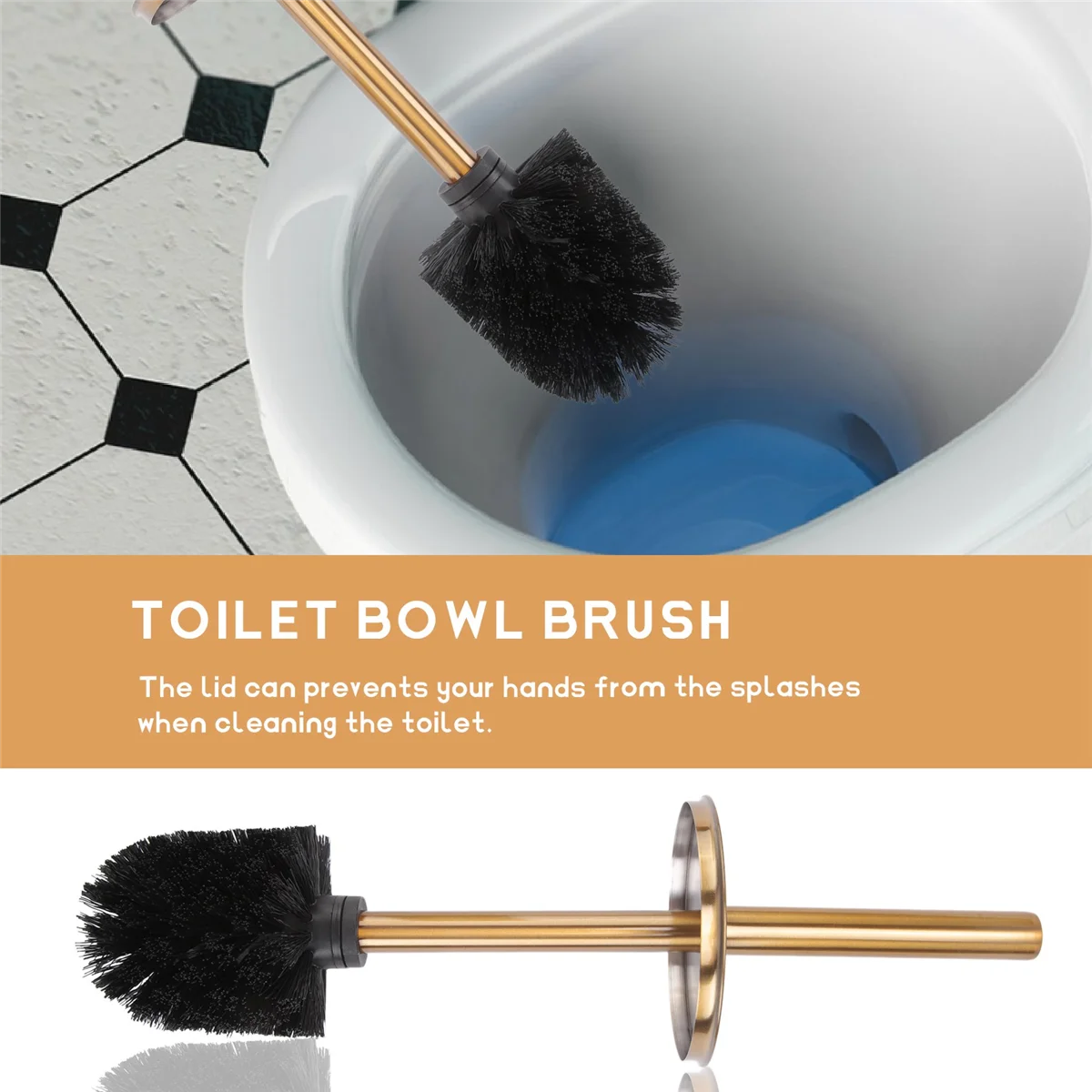 Gold Long Handle Toilet Brush Creative Bathroom Cleaning Brush Toilet Cleaning Kit Bathroom Cleaning Tool Accessories HOT