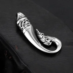 Stainless Steel Fish Tail Pendant Hole 4mm Bracelet Hooks Charms Necklace Jewelry Making Findings DIY Supplies Accessories