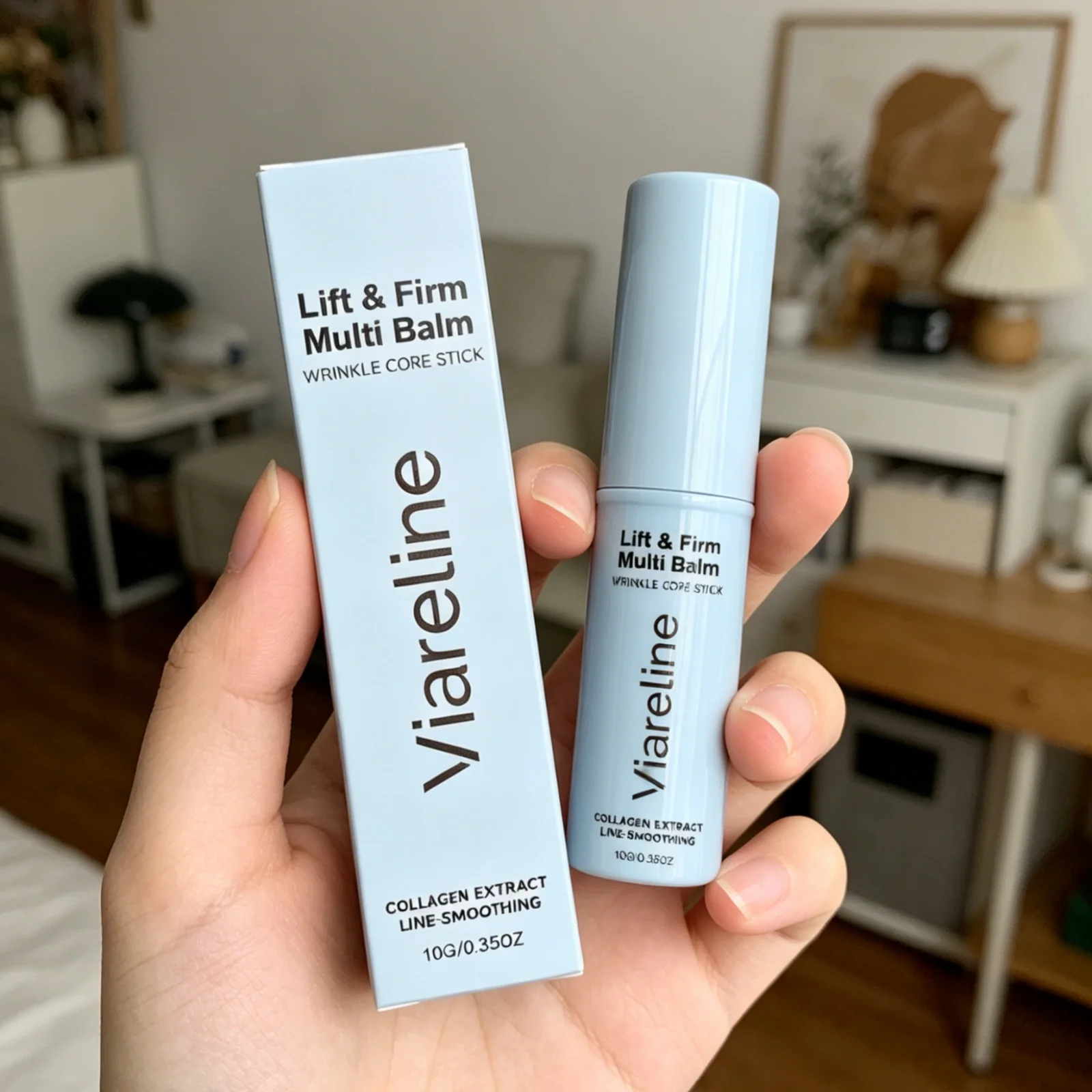 Viareline Eye Balm Stick Deep Moisturizing Relief Puffiness Anti Wrinkle Smooth Fine Lines Lifting Skin Firming Under Eye Balm
