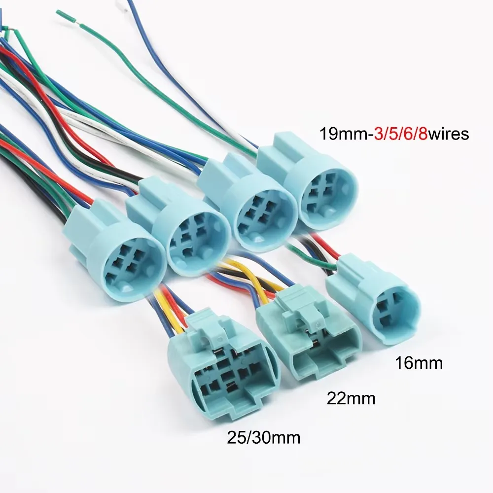 

16/19/22/25mm Connector Power Cable Socket For Metal Push Button Switch Wiring 3-6 wires Stable Lamp Light Button Terminals base