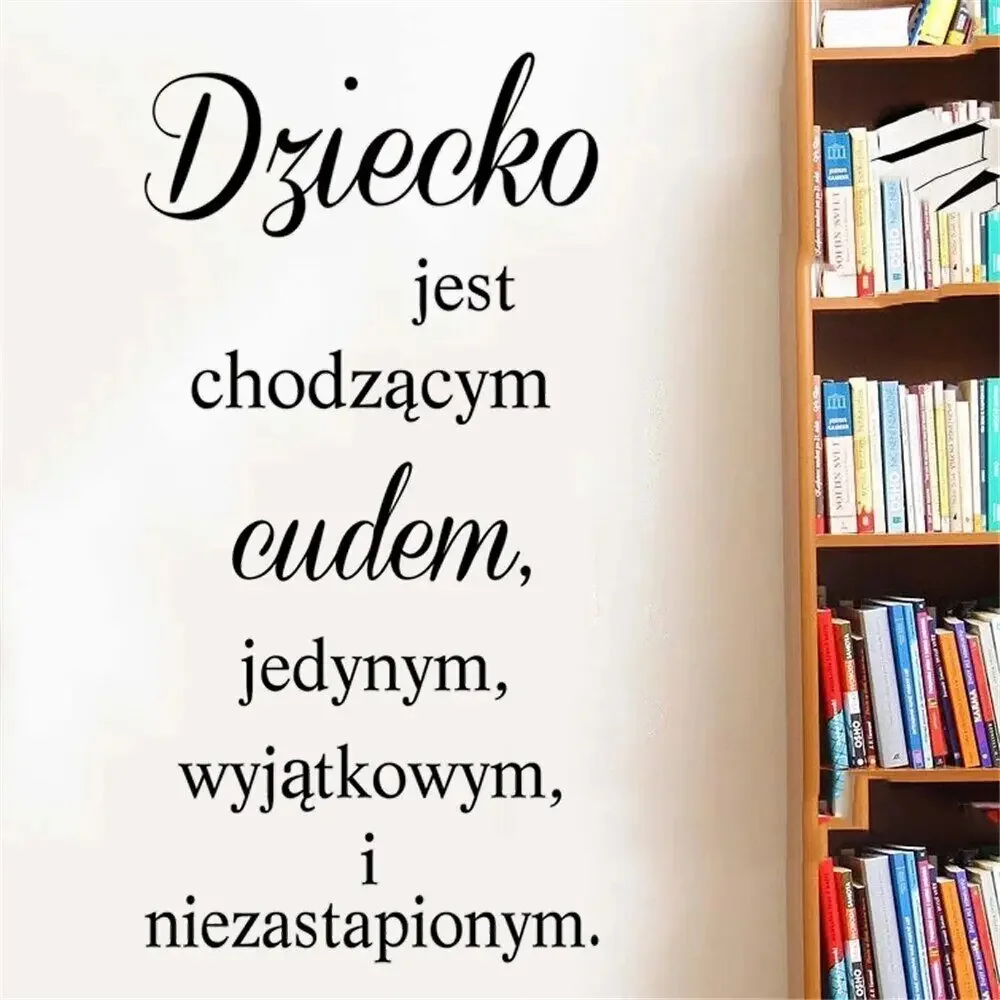 Детские наклейки на стену с цитатами Деко Jest Chodzacym Cudem Польша, съемные фрески, виниловые наклейки, украшение для дома, спальни, постер RU2580