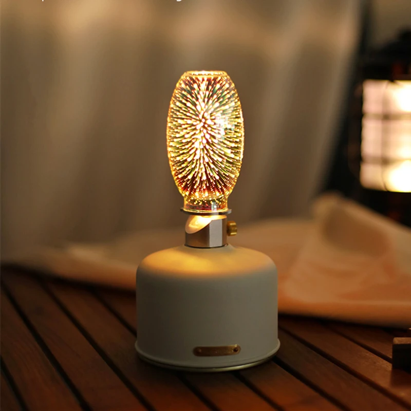 2022 New 3D Fireworks Gas Lantern Outdoor Camping Atmosphere Lamp Gas Camping Light