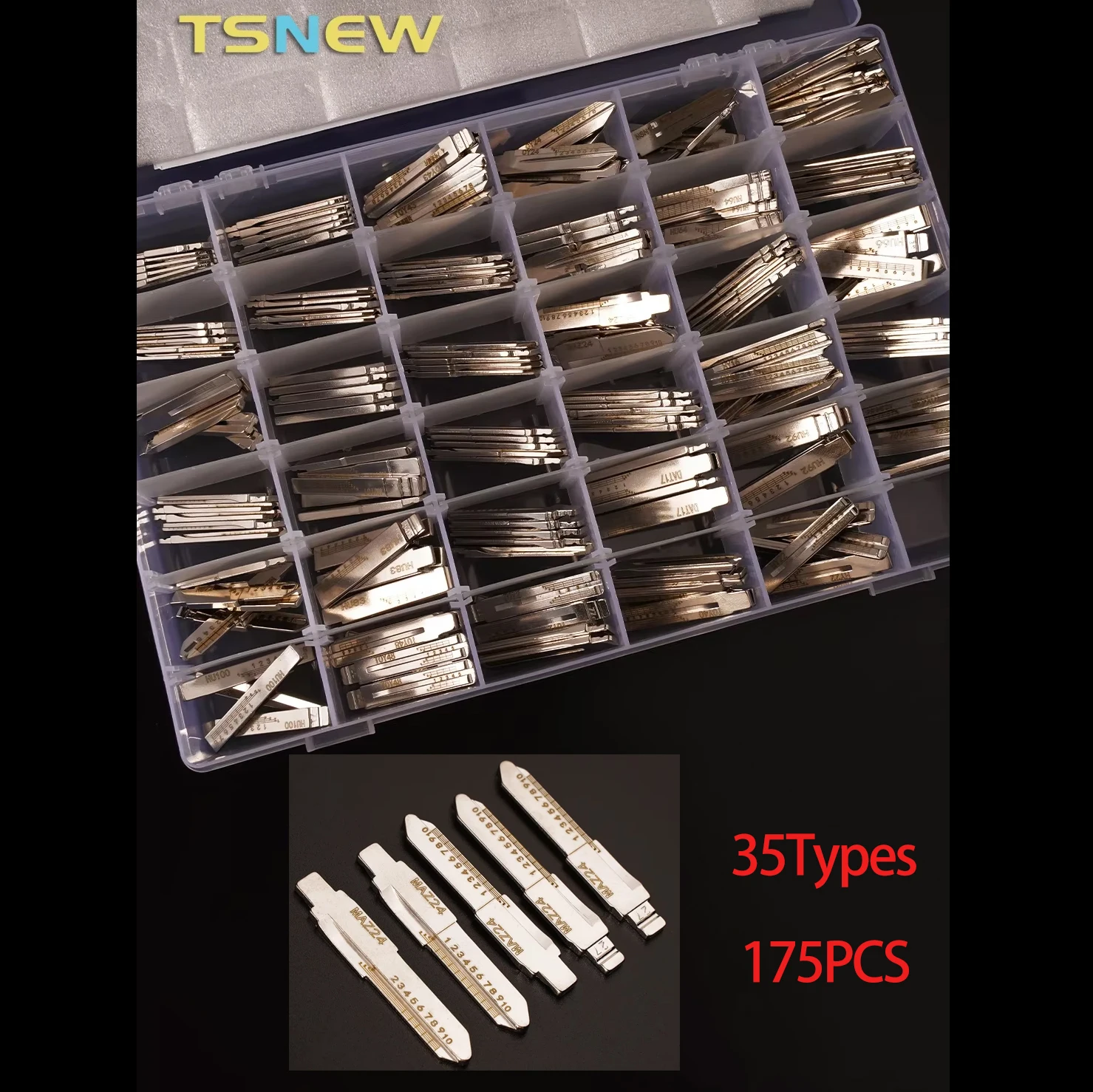 

35 типов, 175 шт. заготовок автомобильных ключей с гравировкой, зубчатые, для KD VVDI XHorse