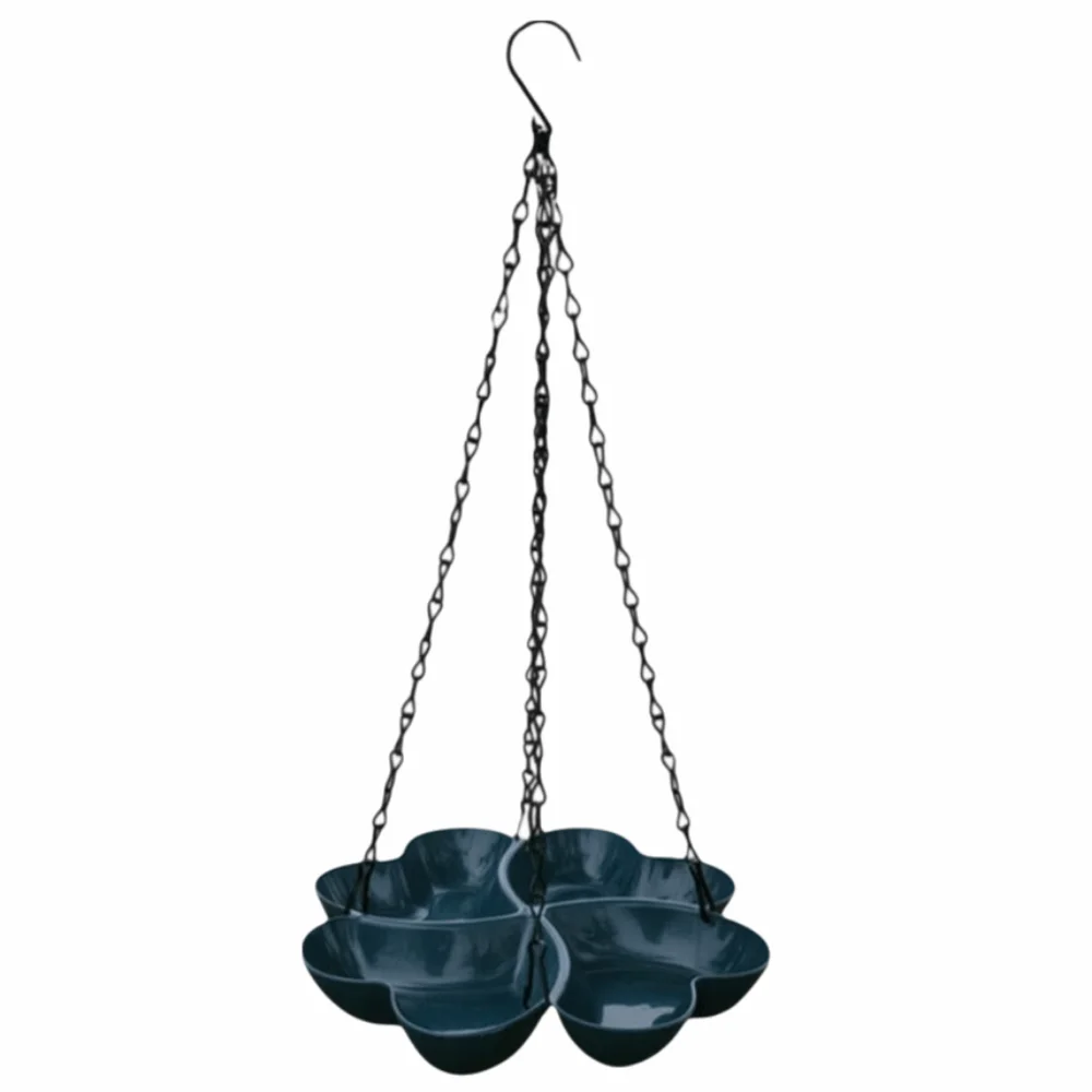 Flower Shaped Hanging Bird Feeder Adjustable Chain Large Capacity Bird Feeding Tray Multipurpose Durable Chain Feeding Tray