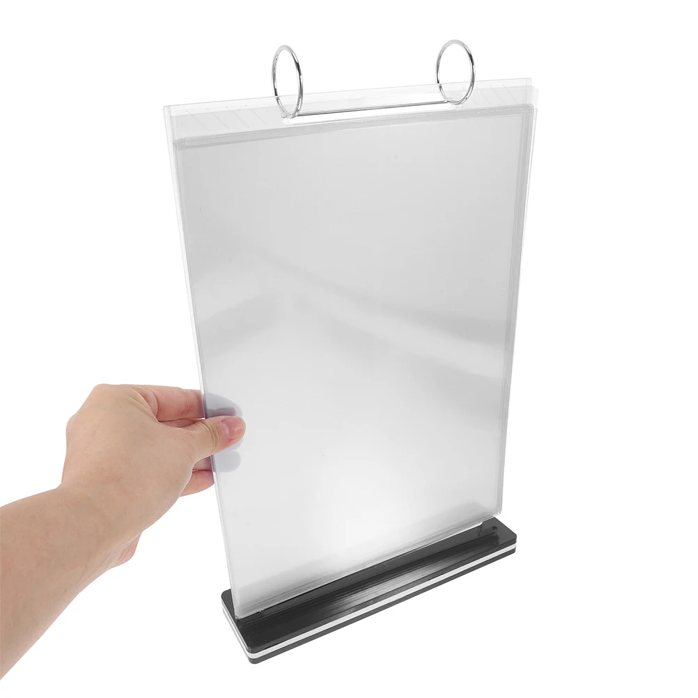 3-teiliger Drehtisch-Kartenständer für Getränke, Menüständer, vertikaler Broschürenhalter, PVC-Business-Tisch, Menü-Display-Halter