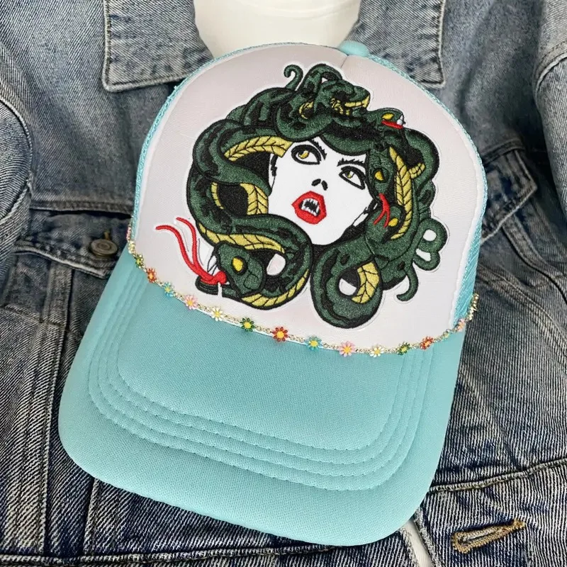 1PC Snake & Girl Cartoon Anime Embroidered Patch Iron On Sew On Patches For Clothing Cap Bag Jacket DIY Gift Hot Adhesive Badge