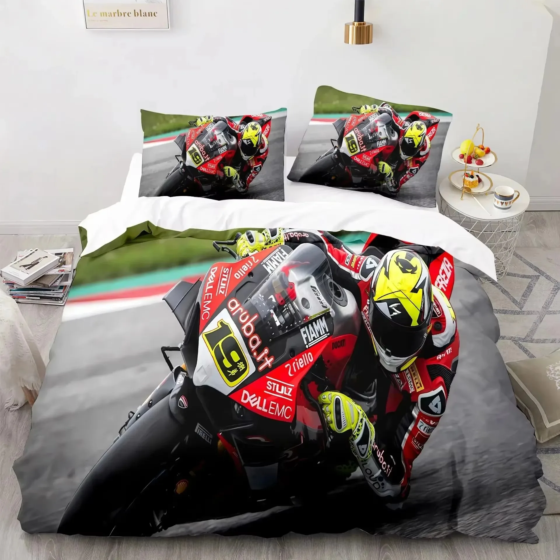 3D Print Marc Marquez 93 Bedding Set Duvet Cover Bed Set Quilt Cover Pillowcase Comforter king Queen Size Boys Adult Bedding