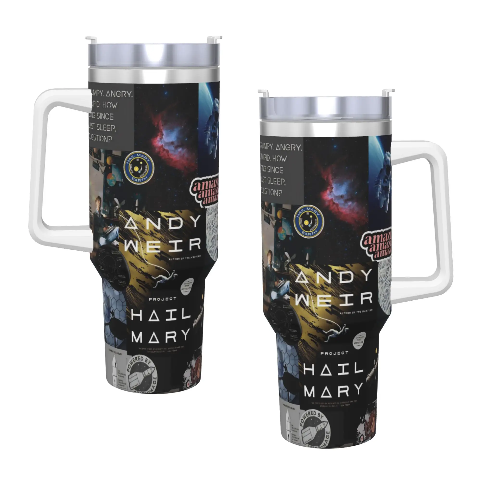 Project Hail Mary Movie 2026 Insulated Tumbler with Straws  Stainless Steel Thermal Mug Office Home Hot Cold Drinks Cup 40oz