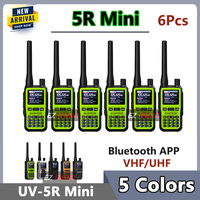 6Packs Baofeng UV-5R Mini Dual Band Dual PTT Walkie Talkie 5RMINI Air Band Rx 5Watts Compact VOX FM Amateur Radio Type-C Charge