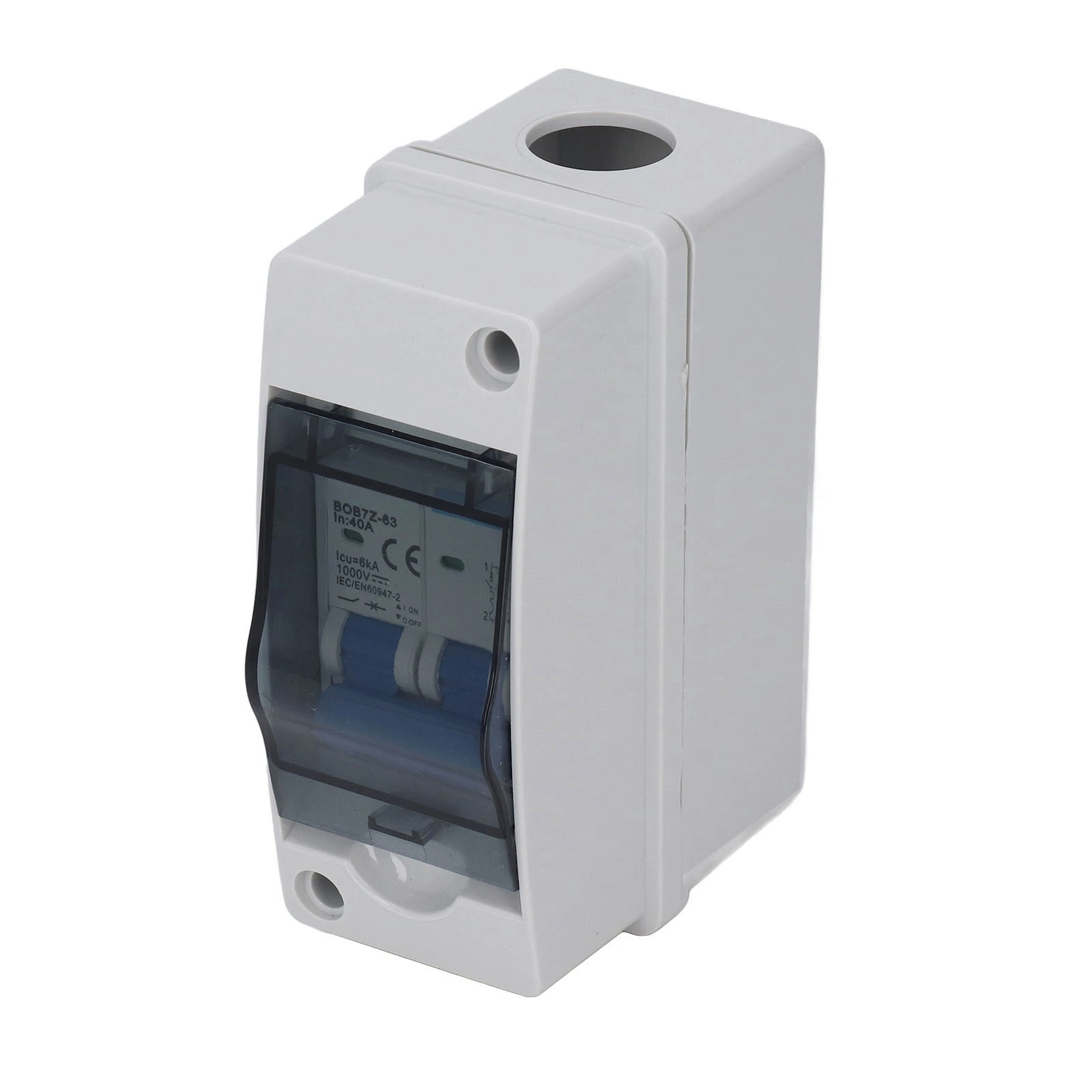 DC Disconnect Switch 40A Protective Transparent Cover Miniature Circuit Breaker with IP65 Distribution Box 1000V