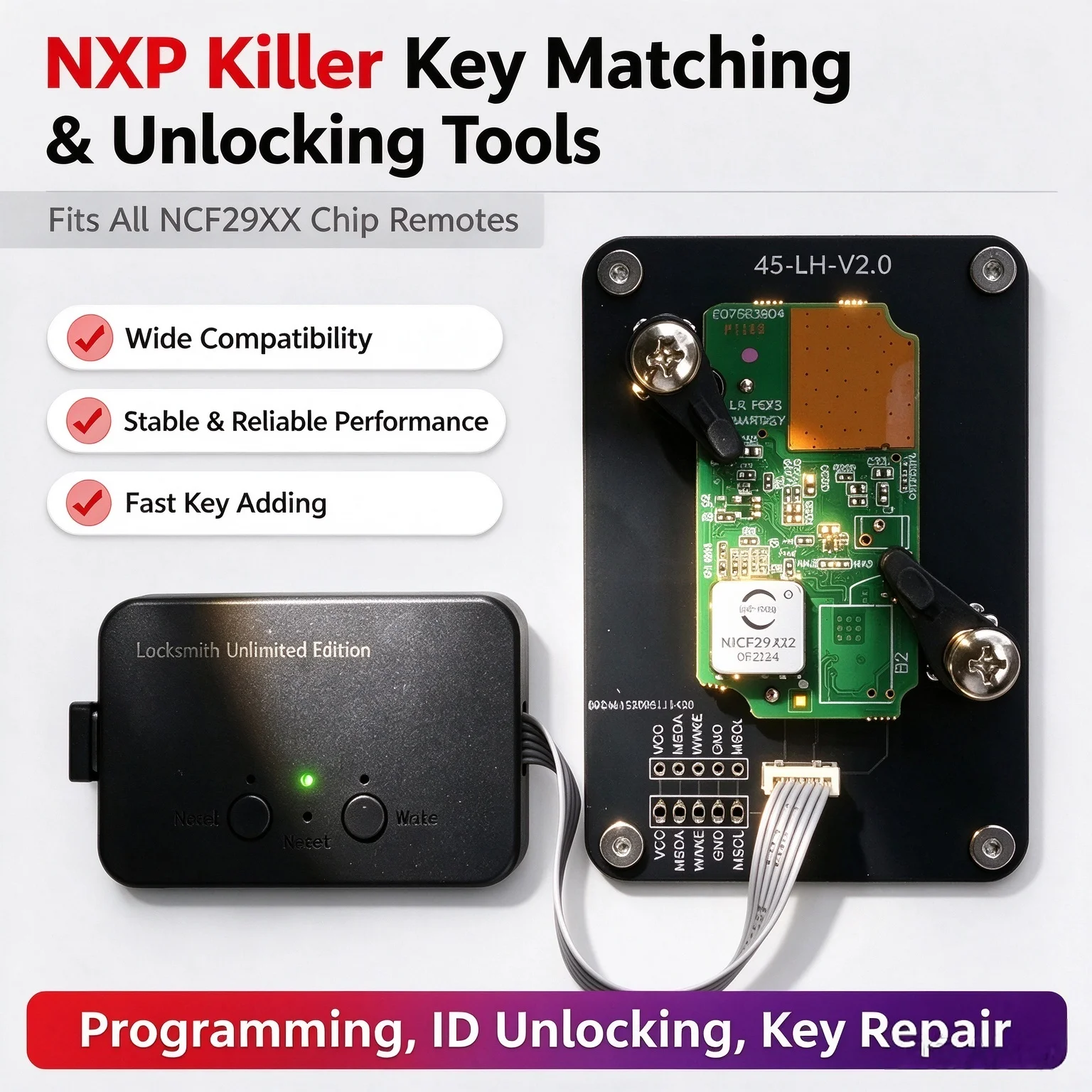 A Complete Set of 185 Adapters, Suitable for Nxpkiller Keydiy Xhorse Cg Kydz Devices, Welding-Free Reading and Writing Programming Socket