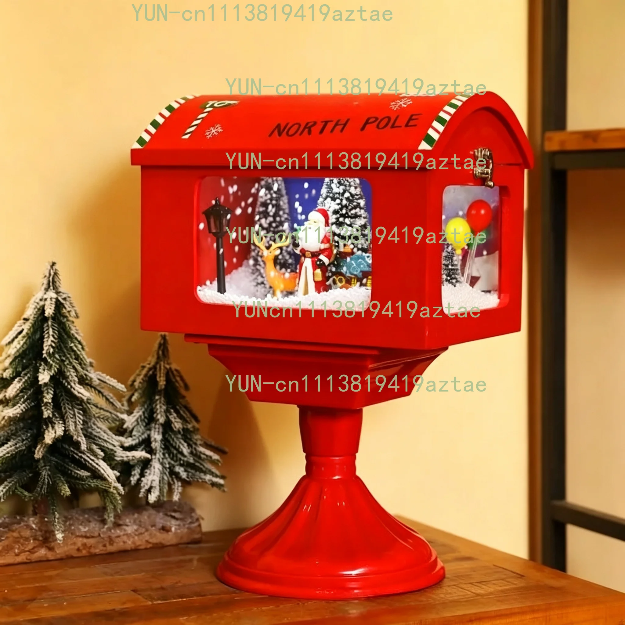 Christmas Snow Lantern with Music, Xmas Decorations for Mall Window Living Room, Holiday Gift Ornament