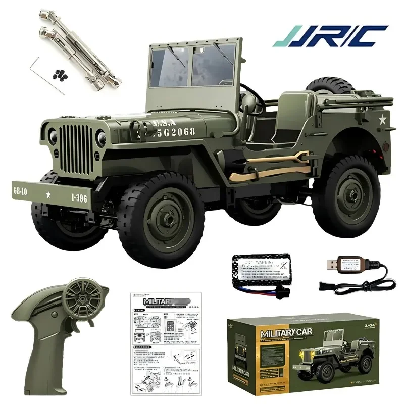 JJRC C8815 Rc Car 1941 JEEP WILLYS 2.4g 4wd RTR Crawler Climbing Scale Military Truck Offroad Vehicle Adult Toy Gift for Kids