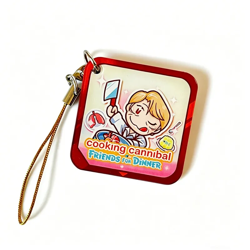 Llavero de acrílico de Hannibal Lecter / Bonito colgante de meme culinario / Merchandising de programa de TV - Colgante de doble cara / Regalo divertido para fans
