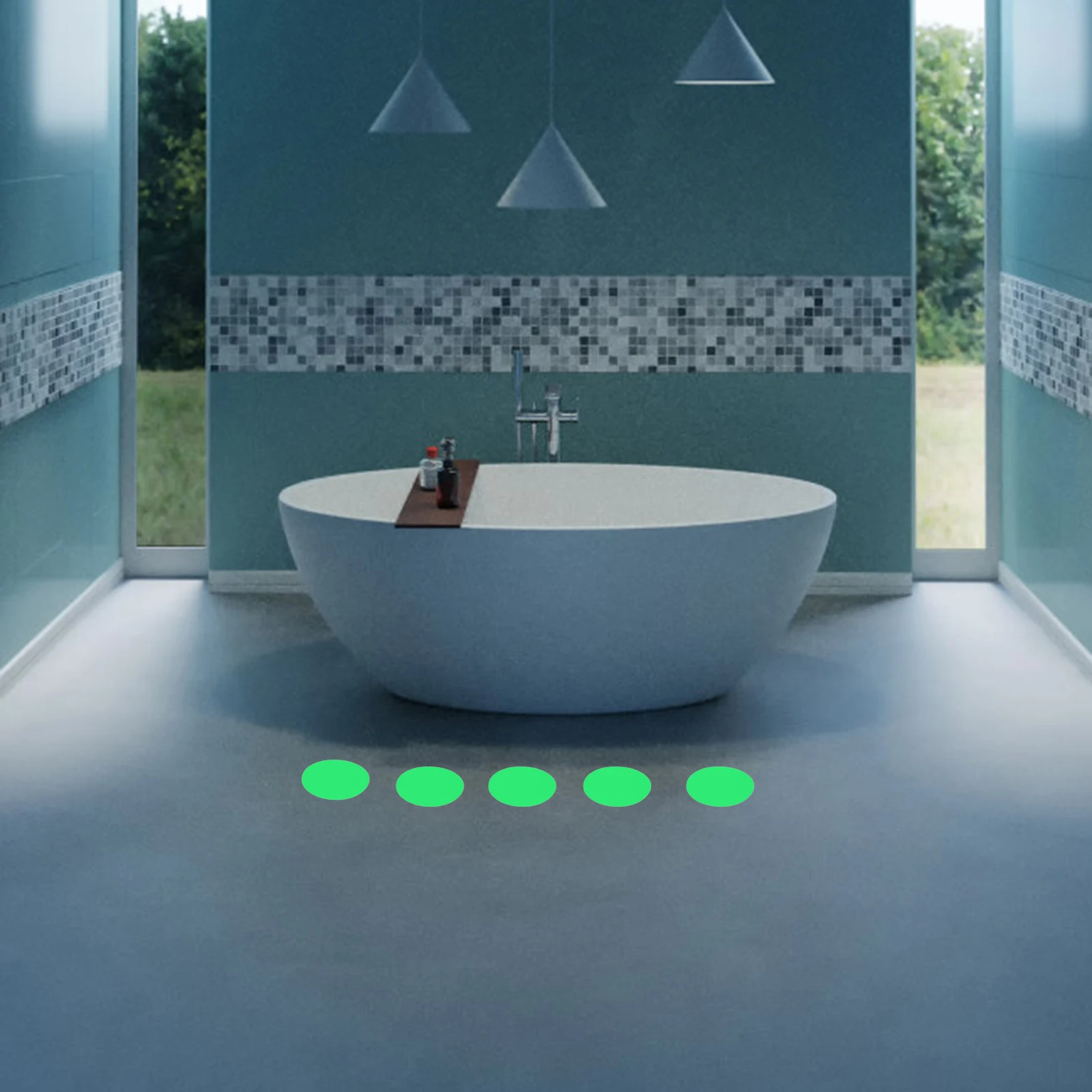 

20pcs Anti Slip Stickers Luminous Bath Safety Treads Waterproof Glow Adhesive Decals for Home Office Non Slip Floor for Stairs