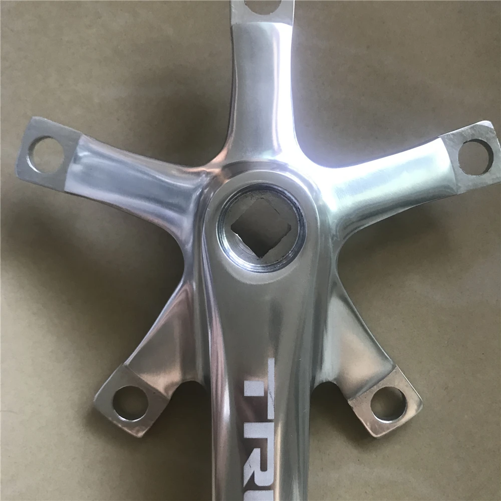 TRUYOU Road Bicycle Crank 130 BCD Length 170/165/152mm Silvery Mountain Folding Bike Parts 5 Bolts Glossy Aluminum Alloy CNC