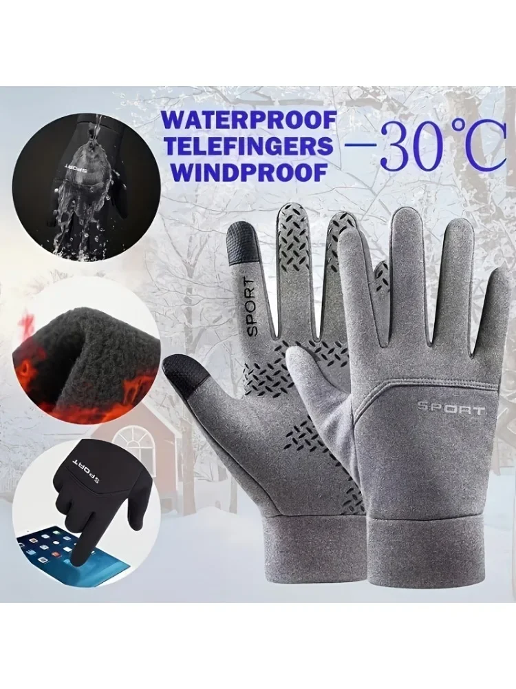 AliExpress Winter Biker Gloves For Men Women Motorcycle Touchscreen Waterproof Warm Windproof Gloves Cycling Snowboard Driving Ski Sports