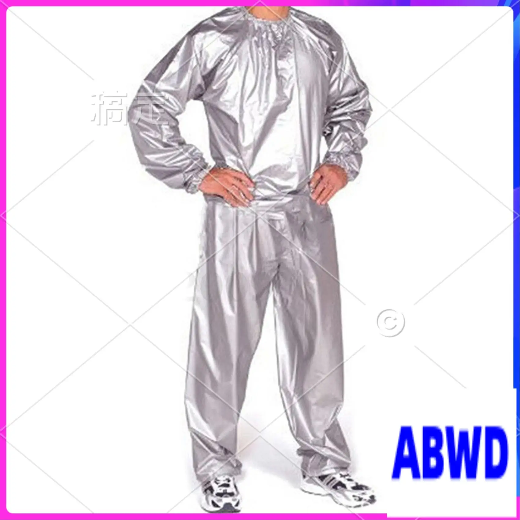

WD-2X Heavy Duty Fitness Weight Loss Sweat Sauna Suit Exercise Gym Anti-Rip Silver XXL & 4XL