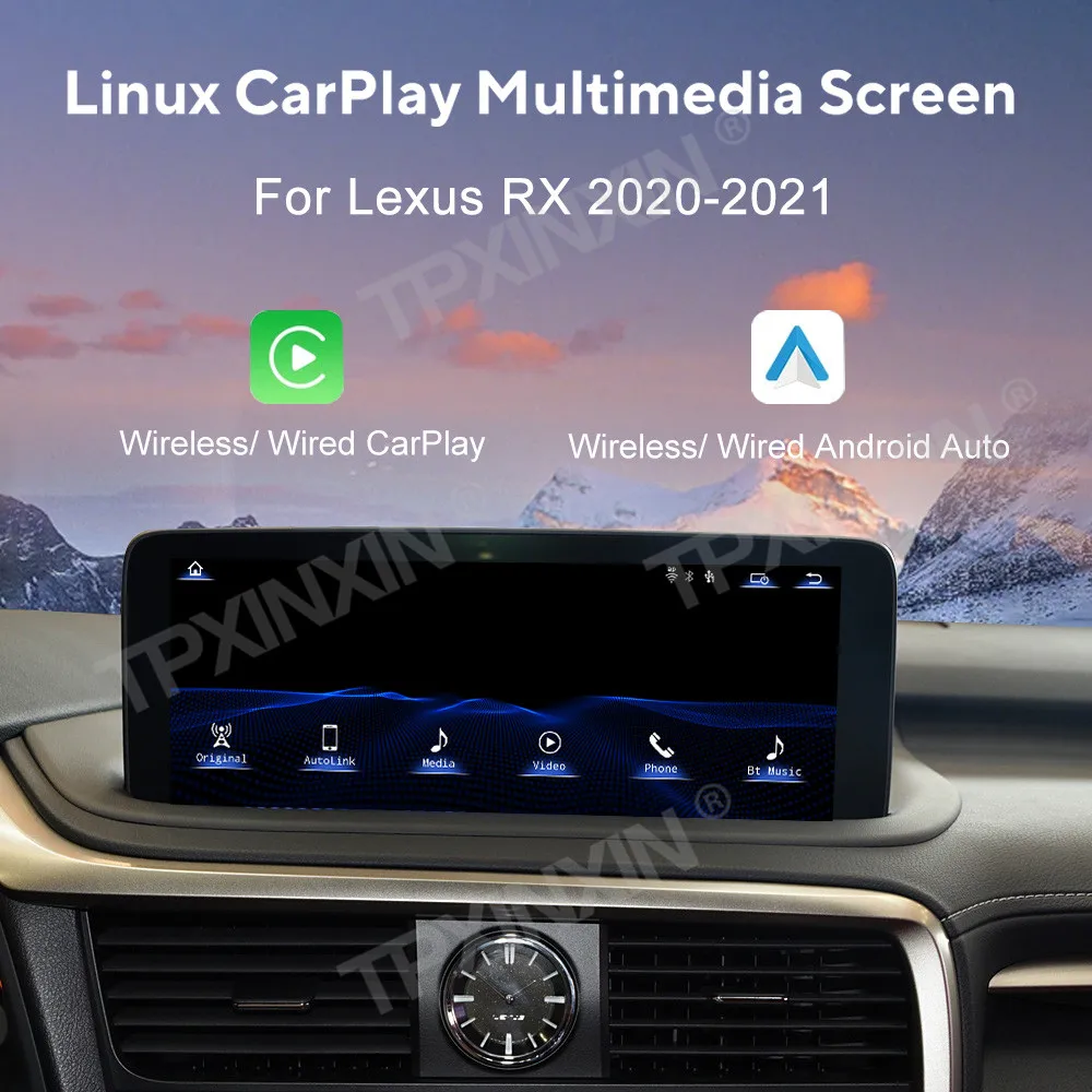 Linux Screen Wireless Apple CarPlay Android Auto HiCar For Lexus RX 2020 2021 Original Car Upgrade GPS Mirror Link 1920*720