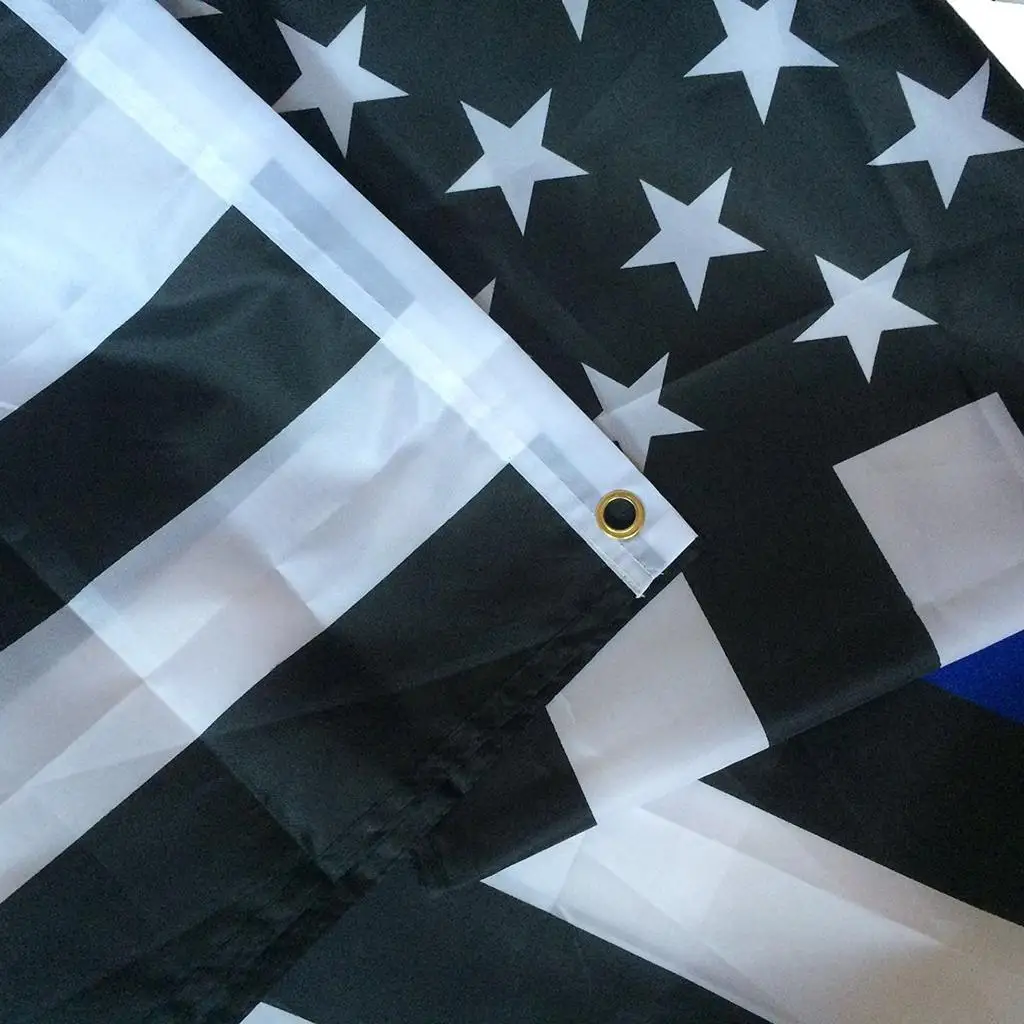 USA Police Flag Large Polyester Banner Supportive Thin Blue Line Flag for Garden Home Decoration