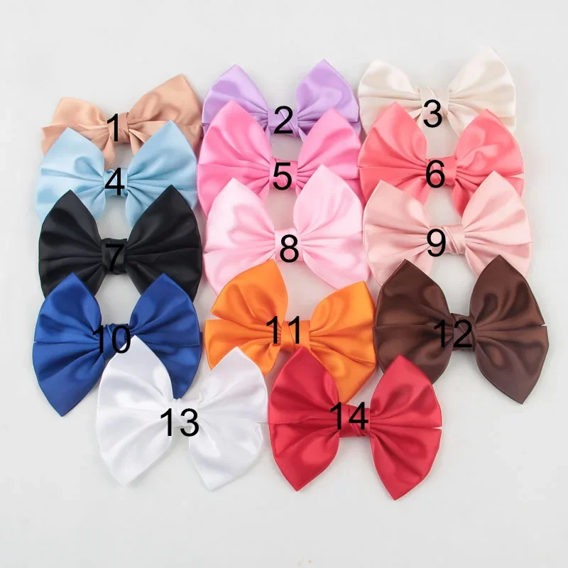 

10pcs/lot 4.2" Handmade Silk Hair Bow for Headband Hair Clips Soft Bowknot for Girls Women DIY Hair Accessories