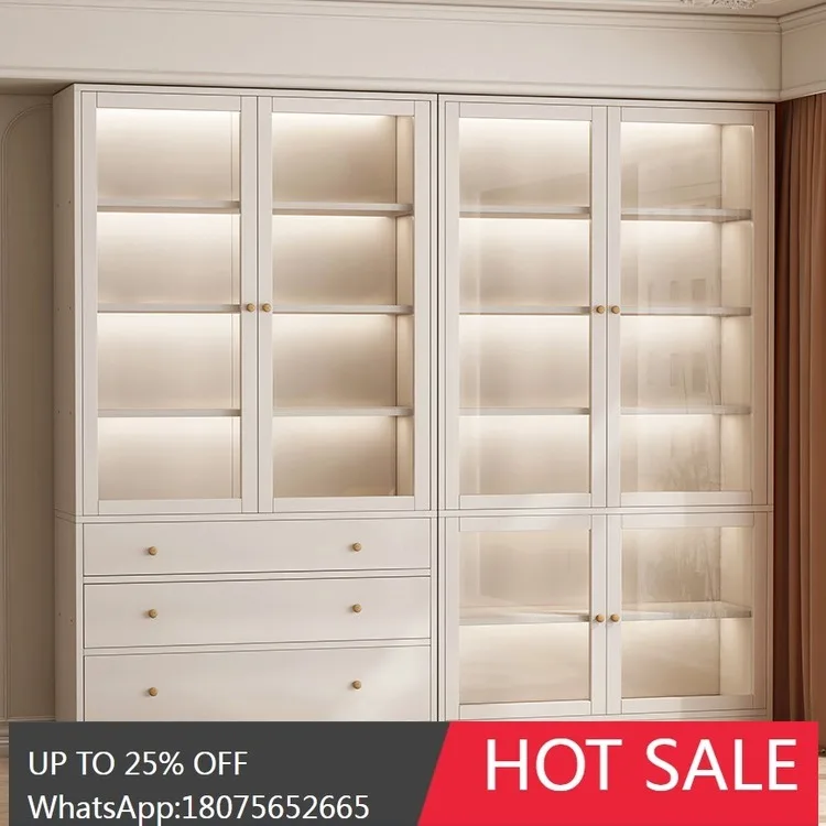 SGF Bookcase Modern Simple with Doors Dustproof Storage Cabinet Household Simple Shelf